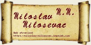 Miloslav Miloševac vizit kartica